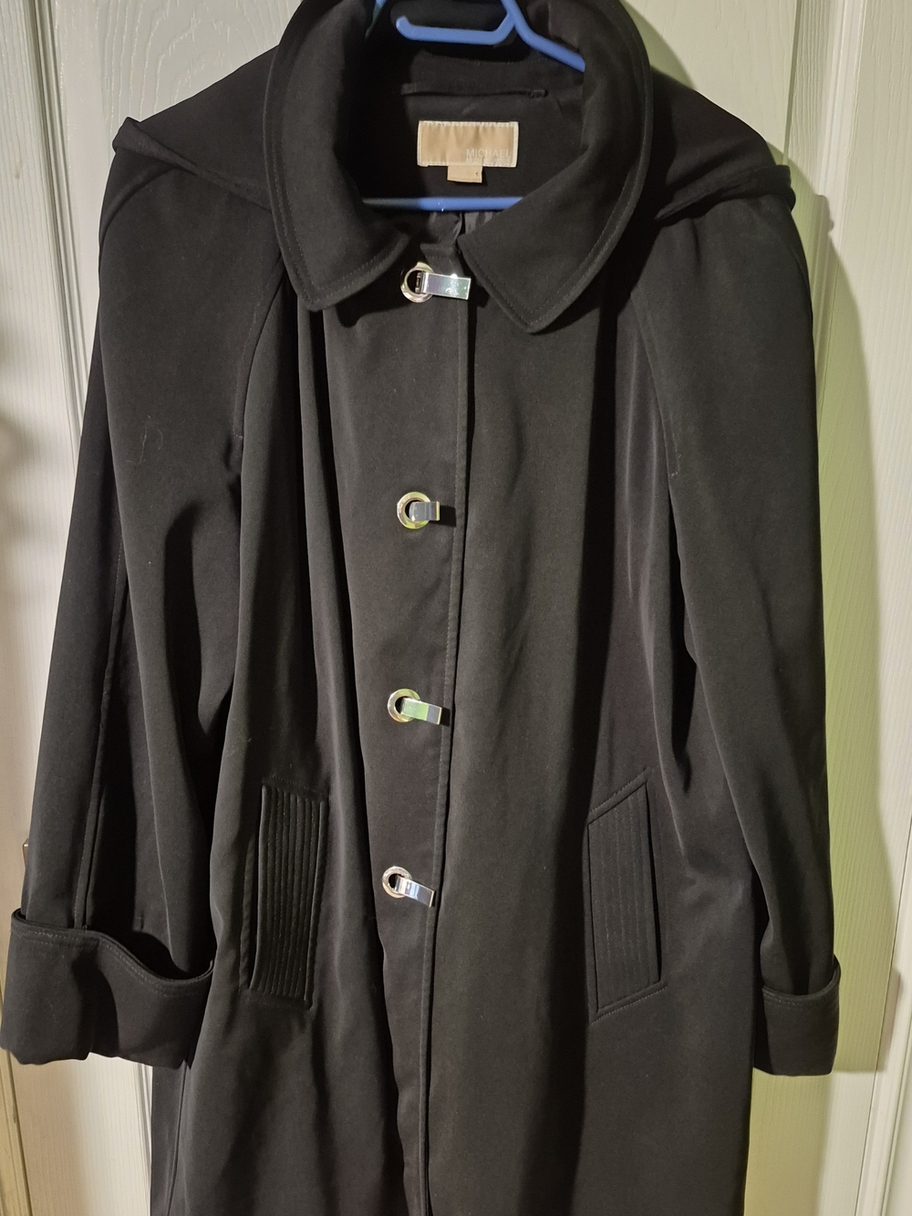 Michael Kors Black Trench Coat with Toggle Hardware